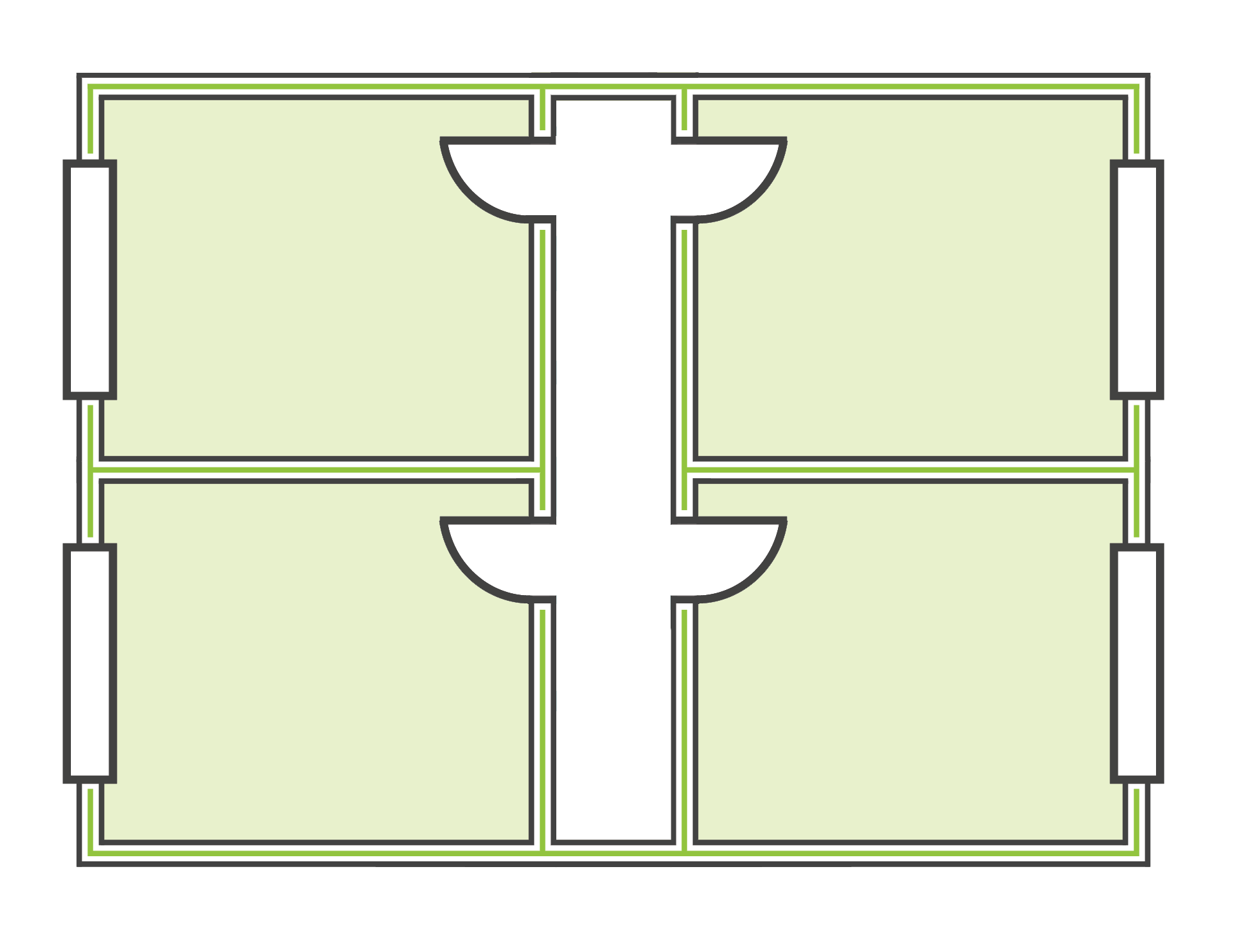 4 small rooms